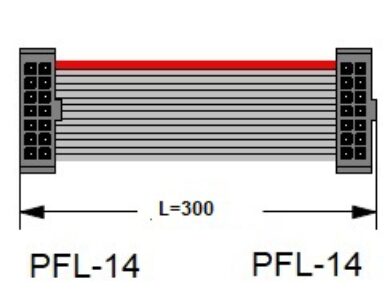 Propojovací plochý kabel: SM C01 RC5B-2.54-14 2 B-28AWG-E-300mm-Gr